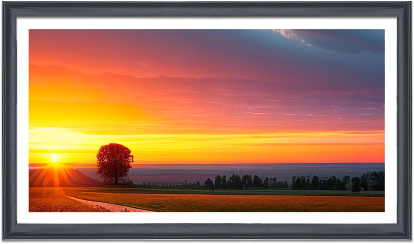 18x33 Picture Frame Solid Wood Black, Display 16x31 (With mat) or 18x33 (Without mat) Photos, Poster, Painting,Puzzles (X23B1833W1631)